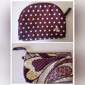 Ralph Lauren/Thirty One Polka Dot/Paisley Bags In Purple and Cream